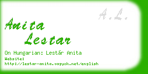 anita lestar business card